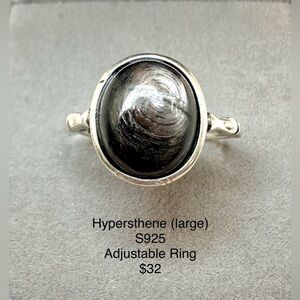 Hypersthene Adjustable S925 Ring